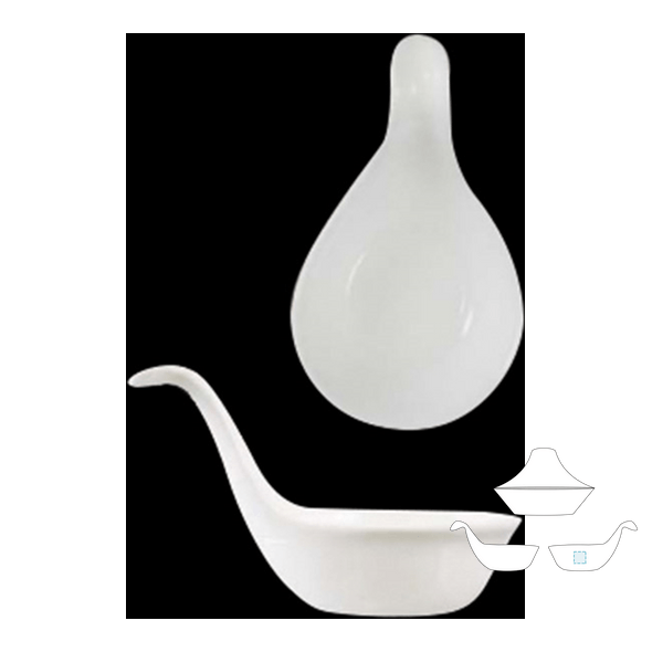 Witte porseleinen minilepels